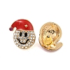Christmas Alloy Crystal Rhinestone Stud Earrings for Women LS-EJEW-M256-01B-G-2