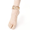 Brass Charm Anklets Sets AJEW-AN00346-5