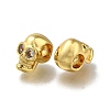Brass Micro Pave Clear Cubic Zirconia Beads ZIRC-I070-088G-2