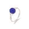 Handmade Polymer Clay Rhinestone Finger Rings for Women RJEW-JR00920-01-3
