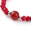 Faceted Glass Beads Stretch Bracelets BJEW-JB05887-3