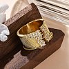 Brass Micro Pave Clear Cubic Zirconia Cuff Rings for Women RJEW-Q009-09G-4