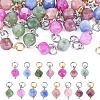30Pcs 3 Styles Natural Colorful Tourmaline Dice Charms PALLOY-TA00370-1