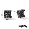 Chic Brass Cubic Zirconia Stud Earrings LS-ZD1304-15-1