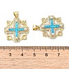 Rack Plating Brass Micro Pave Cubic Zirconia Pendants KK-P268-08B-G-4