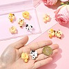 10Pcs 5 Colors Cartoon Cat-shape Doughnut Resin Lapel Pin Backs JEWB-CJ0003-07-4