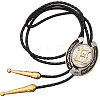 Cowboy Western Alloy Horseshoes & Letter Pendant Bolo Tie Necklaces NJEW-WH20014-02H-1