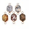 Natural Crazy Agate Connector Charms G-N326-104-1