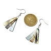 Trapezoid Natural Black Lip Shell Dangle Earrings EJEW-JE06312-3