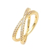 Brass Micro Pave Cubic Zirconia Finger Rings RJEW-D340-01G-03-2