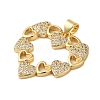 Rack Plating Brass & Clear Cubic Zirconia Pendants KK-S372-27G-2