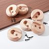 CHGCRAFT 12 Sets Beech Wood Closet Pole Socket FIND-CA0004-90-4