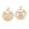 Brass Micro Pave Clear Cubic Zirconia Pendants ZIRC-M115-14G-2