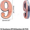 SUPERFINDING 40Pcs Number 0~9 ABS Plastic Mirror Wall Stickers DIY-FH0002-41R-3