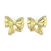 Rack Plating Brass Micro Pave Cubic Zirconia Stud Earrings for Women EJEW-A038-02G-1