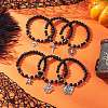 6Pcs Halloween Alloy Charms Bracelets BJEW-JB12099-1