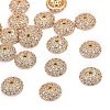 Apetalous Half Round/Dome Brass Micro Pave Cubic Zirconia Bead Caps X-ZIRC-D062-G-1