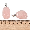 Natural Rose Quartz Tumbled Stone Pendants GG-K002-06A-3