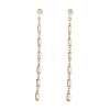Cubic Zirconia Rectangle Dangle Stud Earrings EJEW-P206-03G-02-1