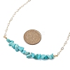 Synthetic Turquoise Chip Bib Necklaces NJEW-JN04950-02-3