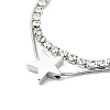 Star Alloy Pave Clear Cubic Zirconia Link Round Snake Chain Bracelets BJEW-S149-01P-2