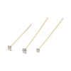 Brass Micro Pave Clear Cubic Zirconia Head Pins KK-M306-09G-01-2