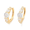 Brass Clear Cubic Zirconia Hoop Earrings EJEW-Q016-14G-3