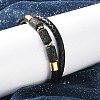 Natural Lava Rock Bead Leather Cord Multi-strand Bracelets BJEW-A009-05G-6