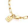 Brass Paperclip Chain Bracelets for Women BJEW-N032-07C-G-3