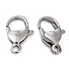 Polished 304 Stainless Steel Lobster Claw Clasps STAS-R072-08A-2