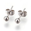 Tarnish Resistant 201 Stainless Steel Ball Stud Earrings EJEW-E235-01A-2