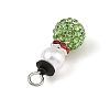 Christmas Handmade Polymer Clay with Rhinestone Pendants PALLOY-JF06037-01-2
