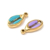 304 Stainless Steel Enamel Pendants STAS-I346-25G-04-2