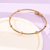304 Stainless Steel Cube Bead Cuff Bangles for Women SA-CBA2192-01G-3
