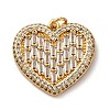 Brass Micro Pave Clear Cubic Zirconia Pendants KK-U076-21G-1