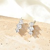 Brass Micro Pave Clear Cubic Zirconia Stud Earrings EJEW-R016-26P-14-1