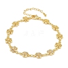 Clover Brass Micro Pave Clear Cubic Zirconia Link Chain Bracelets for Women BJEW-A090-03G-4
