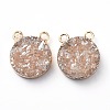 Electroplate Natural Druzy Agate Charms G-L553-52-2