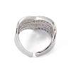 Colorful Cubic Zirconia Arrow Open Cuff Ring RJEW-P079-10P-3