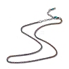 Ion Plating(IP) 304 Stainless Steel Wheat Chain Necklace for Men Women NJEW-K245-021A-1
