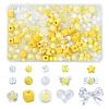250Pcs 15 Style Yellow Acrylic Beads Set OACR-CJ0001-70-3