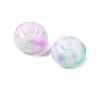 Opaque Spray Painted Glass Beads GLAA-G118-01G-2