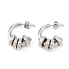 304 Stainless Steel C-Shaped Stud Earrings LS-EJEW-K268-78P-4
