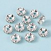 Brass Rhinestone Spacer Beads X-RB-A006-8MM-S-2