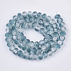 Transparent Crackle Spray Painted Glass Beads Strands DGLA-T001-008E-2