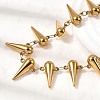 304 Stainless Steel Spiked Cone Link Chain Necklaces for Women NJEW-G192-01G-3