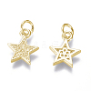 Brass Micro Pave Cubic Zirconia Pendants KK-G374-27-3