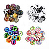 Mixed Pattern Half Round/Dome Printed Glass Cabochons GLAA-T029-16B-2