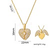 Valentine's Day Brass Micro Pave Clear Cubic Zirconia Heart Locket Pendant 304 Stainless Steel Cable Chain Necklaces for Women WG30B58-01-4