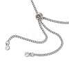 304 Stainless Steel Curb Chain Macrame Pouch Slider Necklace Making NJEW-JN05062-3